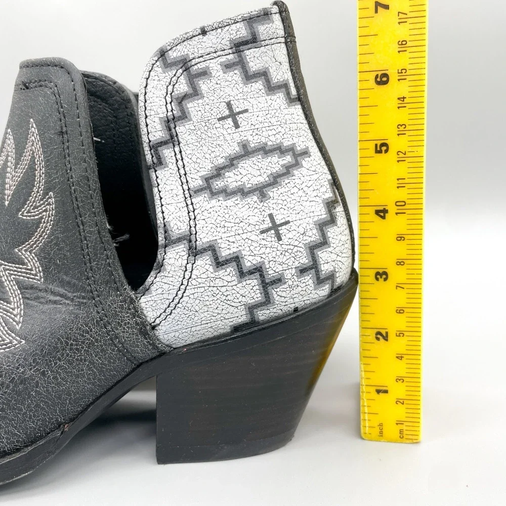 Ariat Pendleton Dixon Boots Womens 9B Black White Leather Western Aztec Festival